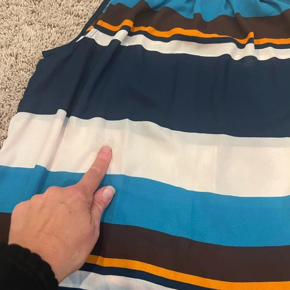 Anthropologie meadow rue blue white stripe top sleeveless mp medium petite - Picture 14 of 14